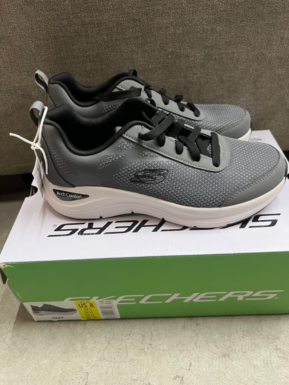 Skechers Gray and Black Arch Fit Walking Shoes